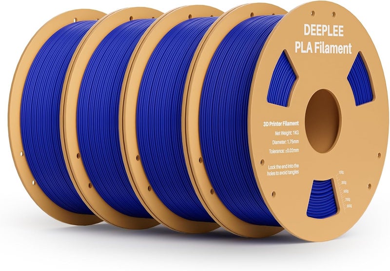 Deeplee PLA 1.75mm 3D Printer Filament, Dimensional Accuracy +/- 0.02mm, Neatly Wound, No Clogging, Vacuum Package, Fits for Most FDM 3D Printers, Cardboard Spool 4kg Dark Blue - Image 1